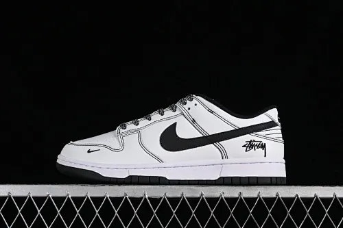 All categories Nk SB Dunk Series Nk SB Dunk Low High-end customized low-top sneakers Stussy x Nk Dunk Low Stussy-white and black hook SB low-top casual sneakers FC1688-137